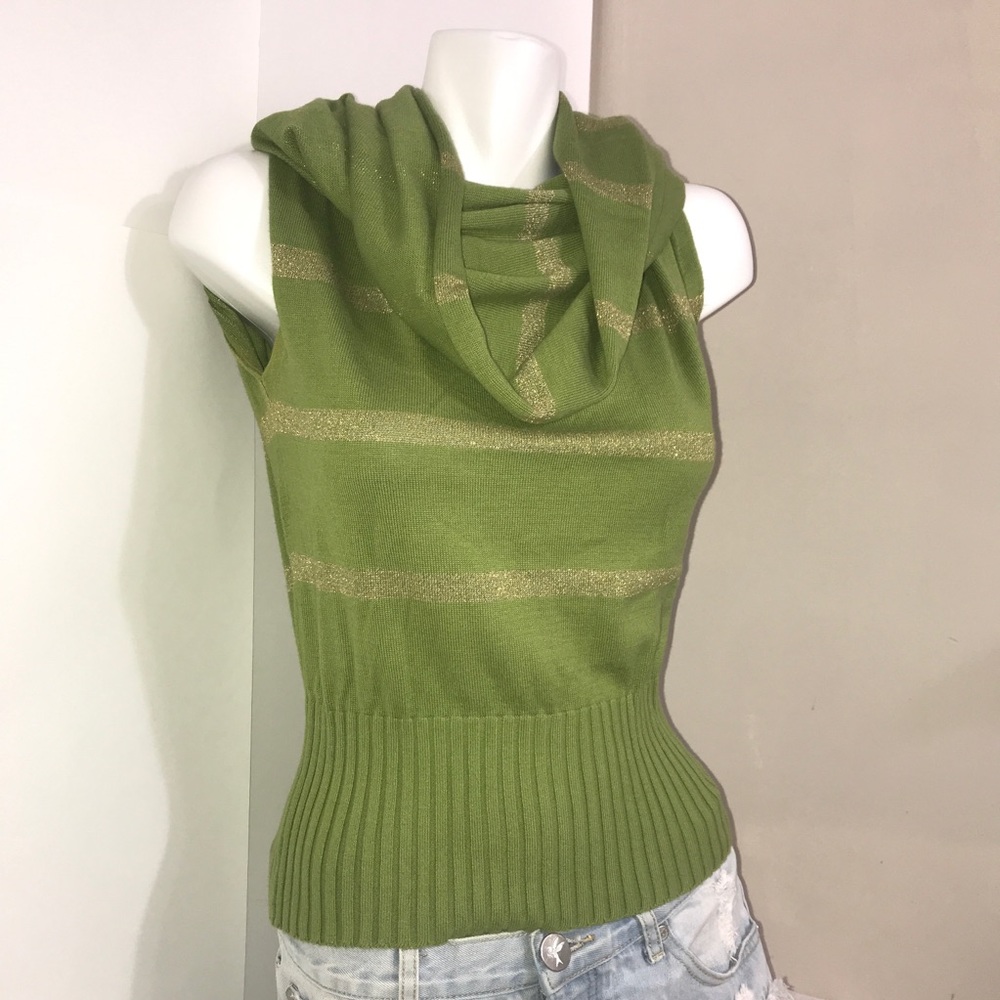Nine West Bright Pistachio Green Mock Neck Sweater